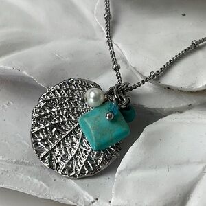 Lia Sophia Leaf Turquoise Pearl Necklace